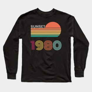 Sunset Retro Vintage 1980 Long Sleeve T-Shirt